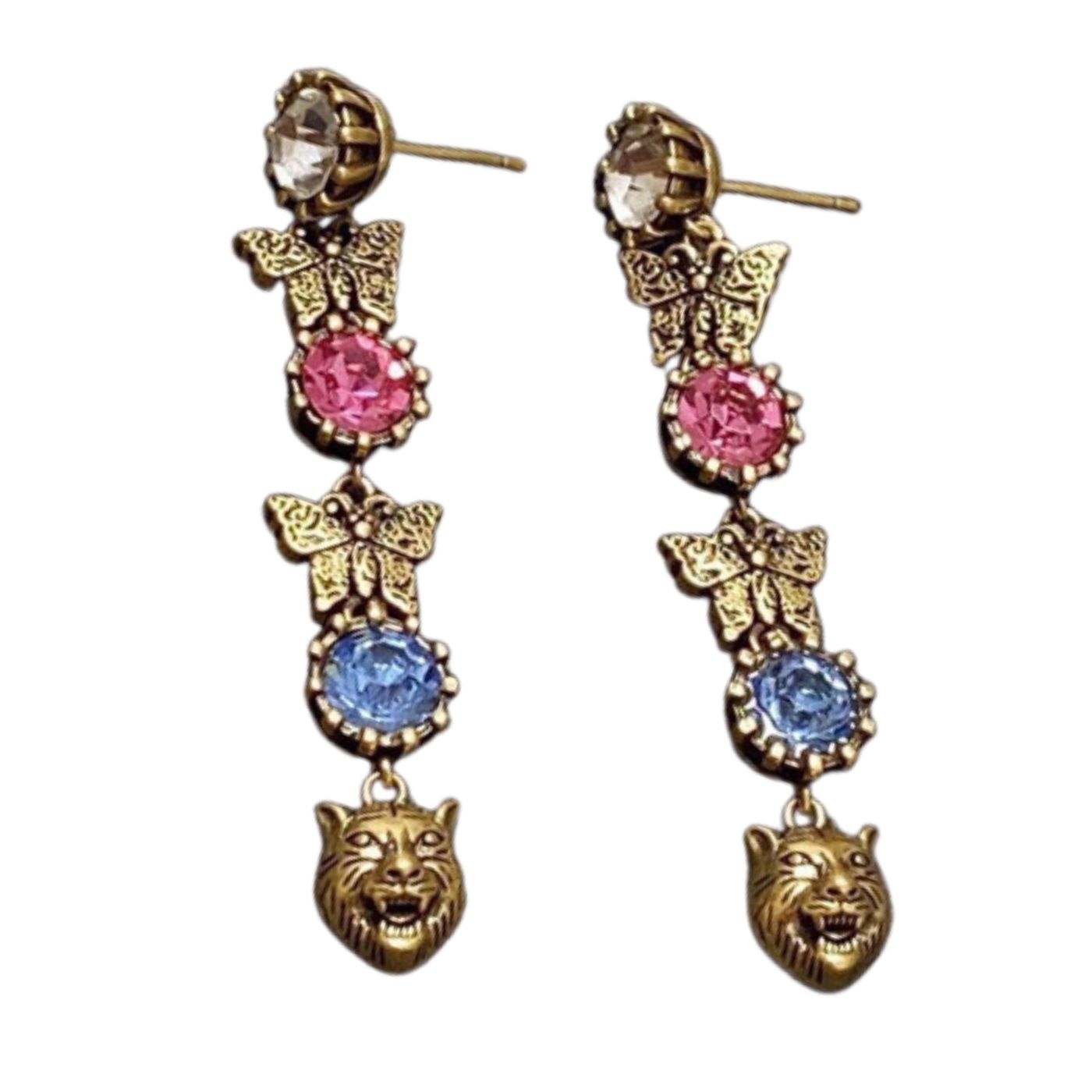 Gucci Diamond Stud Earrings Gold For Women