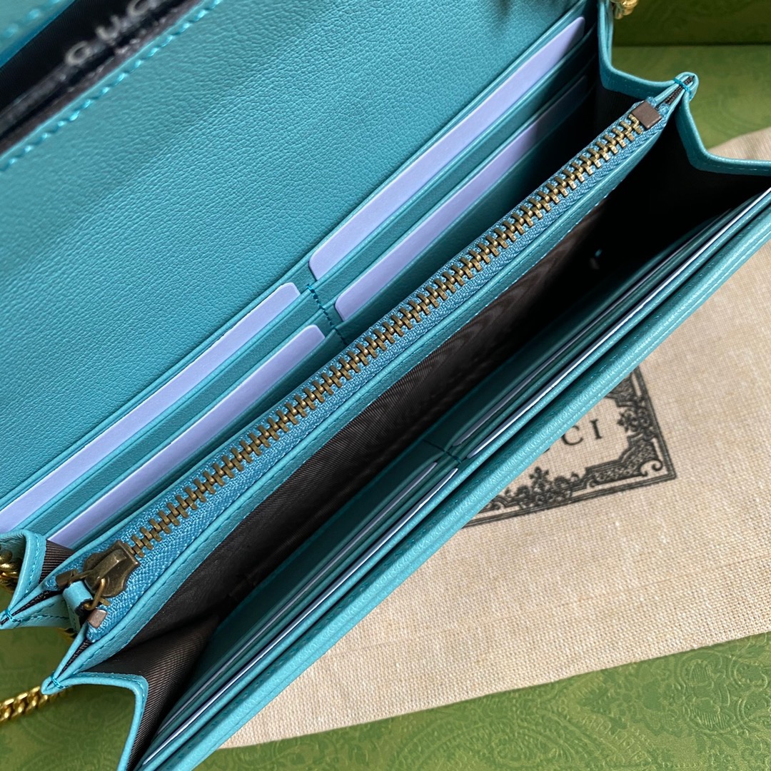 Gucci Diana Chain Wallet With Bamboo Blue For Women, Women’s Bags 7.4in/19cm GG