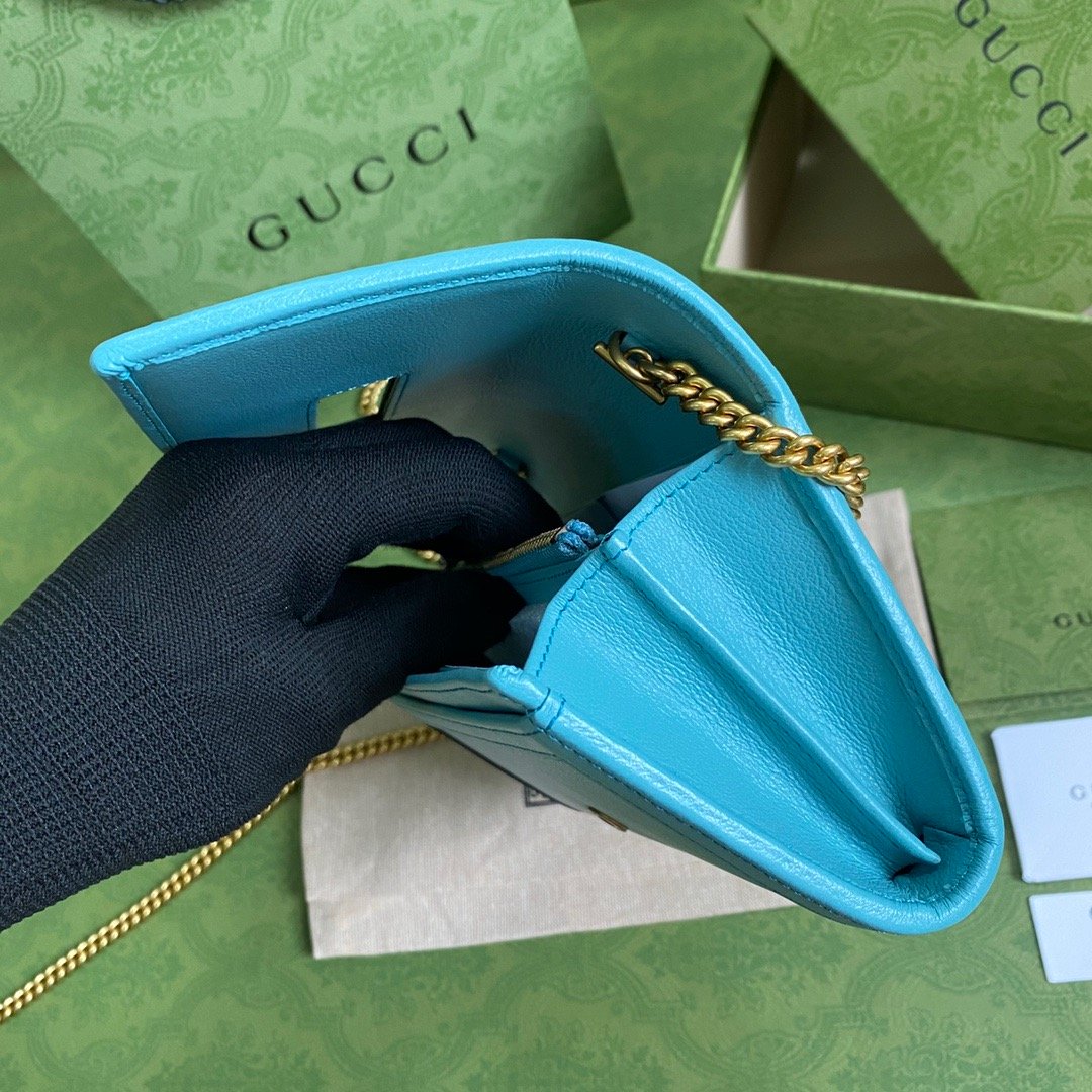 Gucci Diana Chain Wallet With Bamboo Blue For Women, Women’s Bags 7.4in/19cm GG