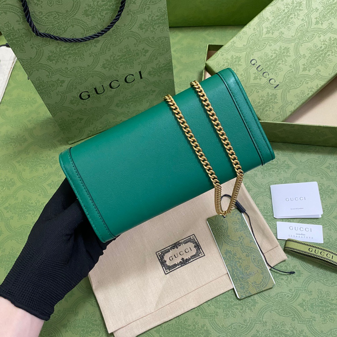 Gucci Diana Chain Wallet With Bamboo Green For Women, Women’s Bags 7.4in/19cm GG