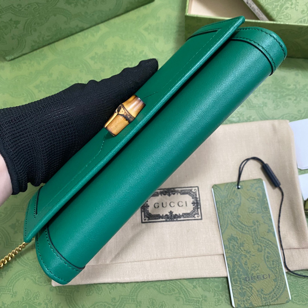 Gucci Diana Chain Wallet With Bamboo Green For Women, Women’s Bags 7.4in/19cm GG