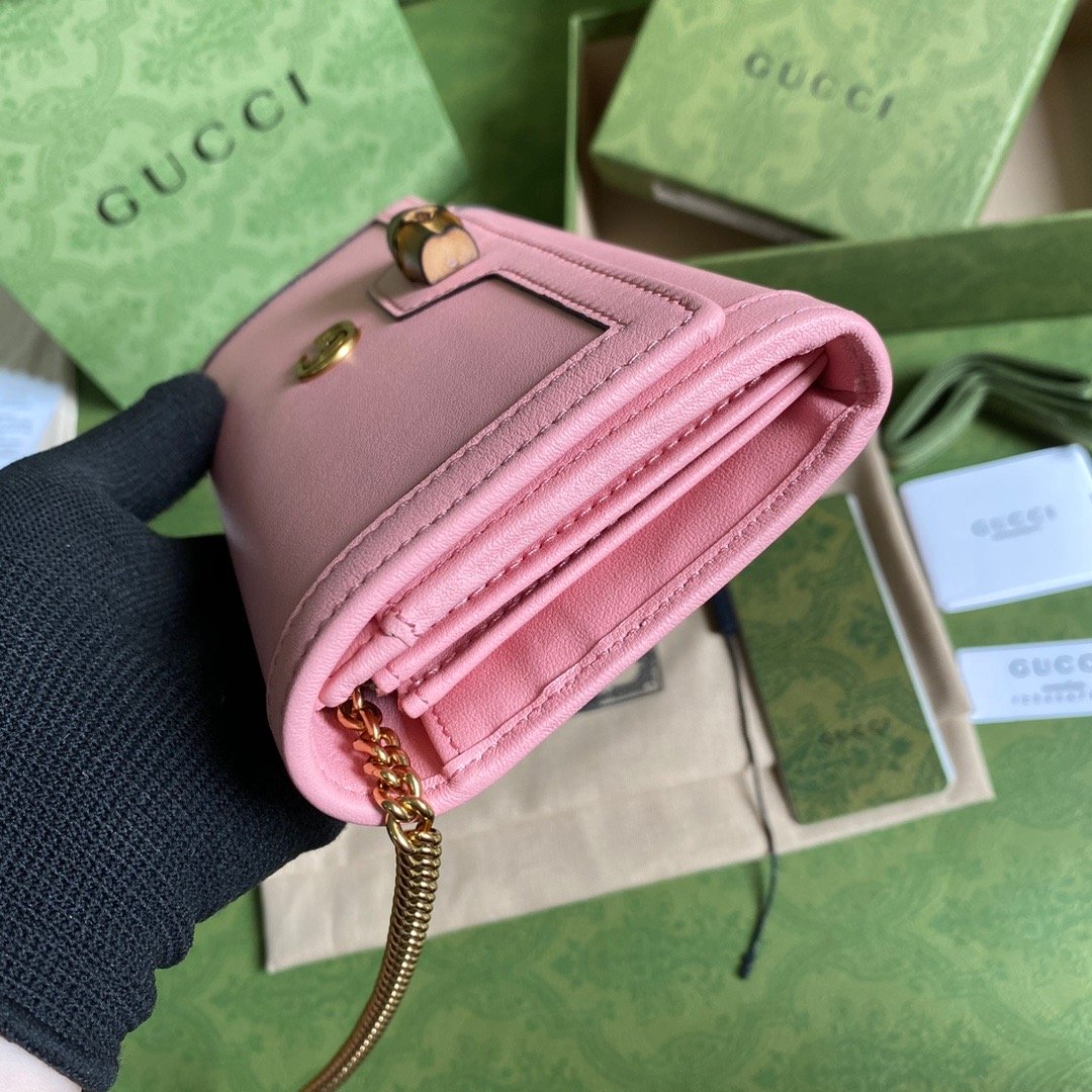 Gucci Diana Chain Wallet With Bamboo Pink For Women, Women’s Bags 7.4in/19cm GG
