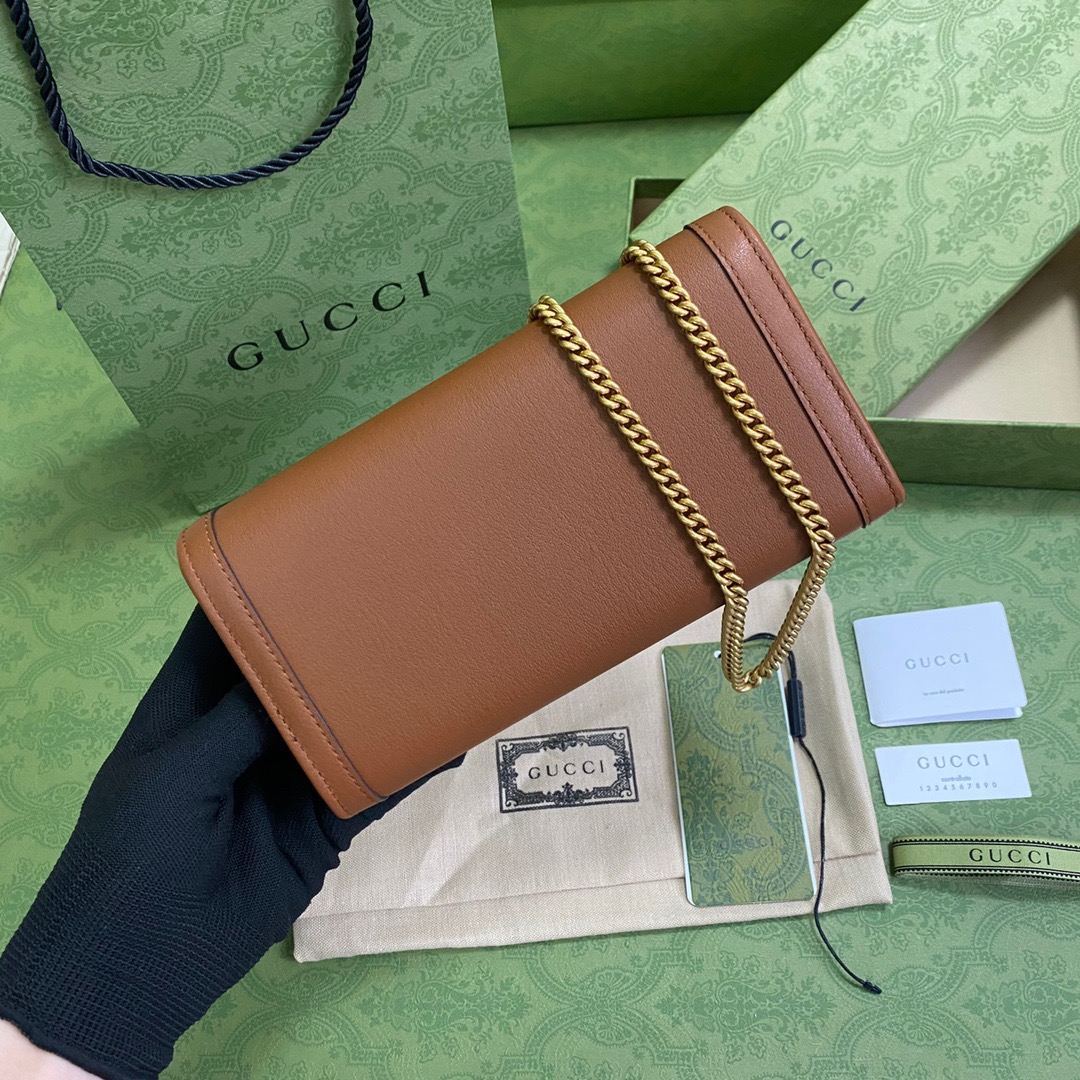 Gucci Diana Chain Wallet With Bamboo Red For Women, Women’s Bags 7.4in/19cm GG
