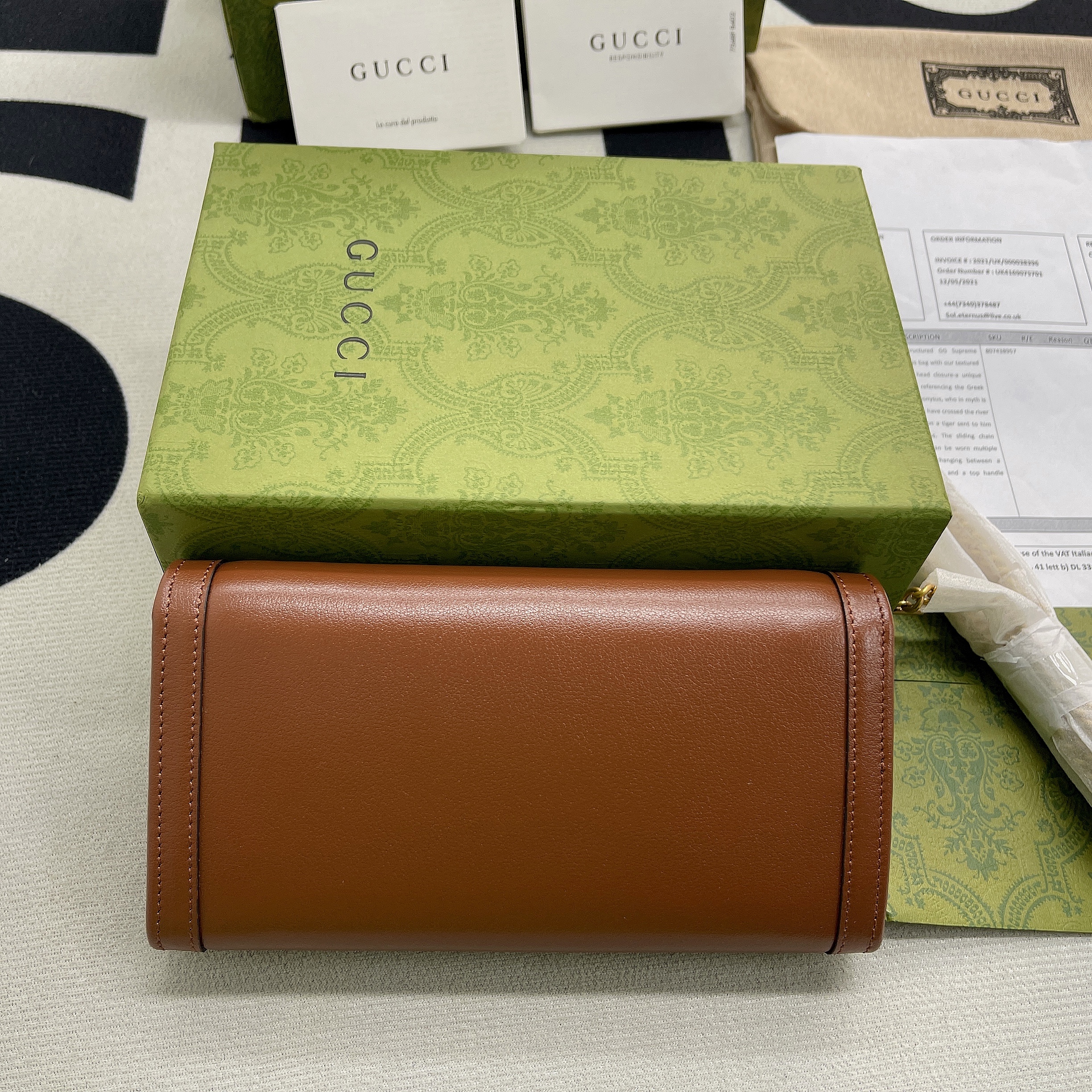 Gucci Diana Chain Wallet With Bamboo Red For Women, Women’s Bags 7.4in/19cm GG