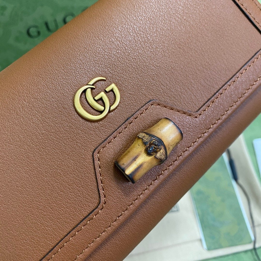 Gucci Diana Chain Wallet With Bamboo Red For Women, Women’s Bags 7.4in/19cm GG