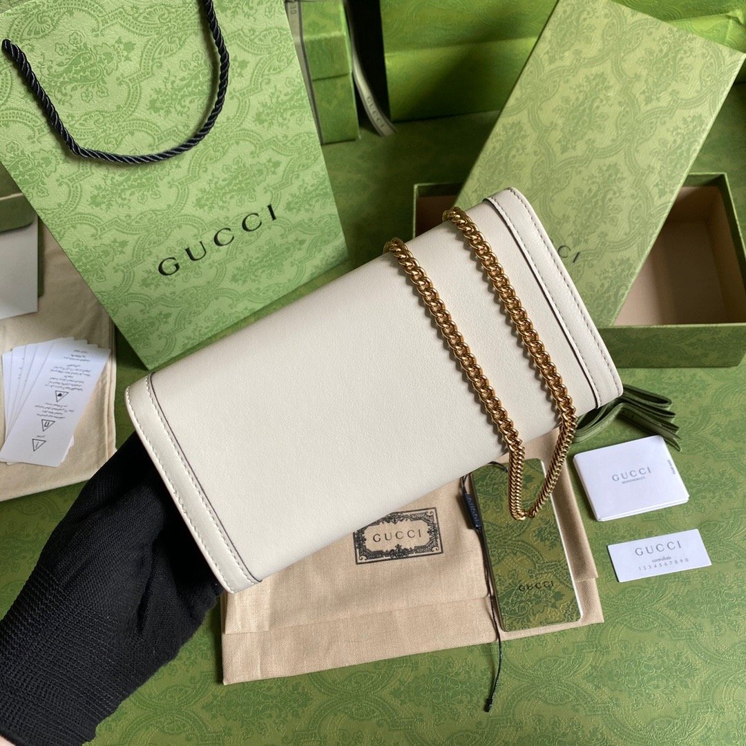 Gucci Diana Chain Wallet With Bamboo White For Women, Women’s Bags 7.4in/19cm GG 658243 17Q0T 9022