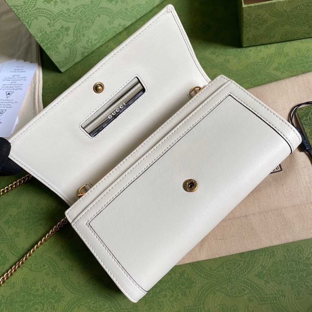 Gucci Diana Chain Wallet With Bamboo White For Women, Women’s Bags 7.4in/19cm GG 658243 17Q0T 9022
