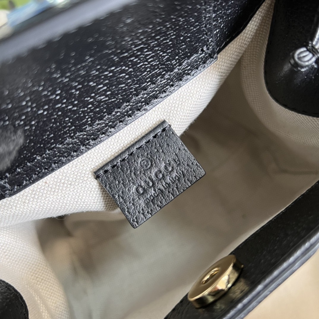 Gucci Diana Jumbo GG Mini Tote Bag Handbag Canvas Lining Black For Women 7.9in/20cm GG 655661 UKMFT 2672