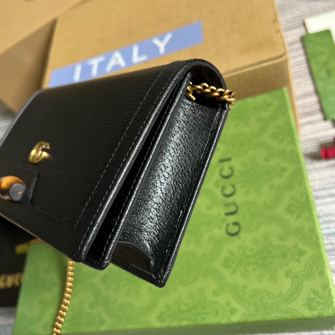 Gucci Diana Mini Bag With Bamboo Black For Women, Women’s Bags 7.5in/19cm GG 696817 DJ20T 1000