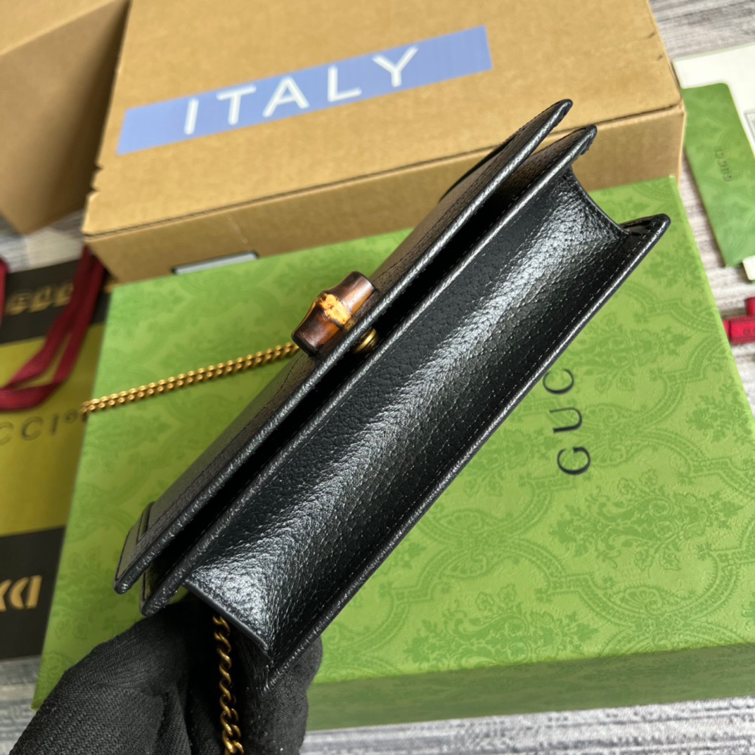 Gucci Diana Mini Bag With Bamboo Black For Women, Women’s Bags 7.5in/19cm GG 696817 DJ20T 1000