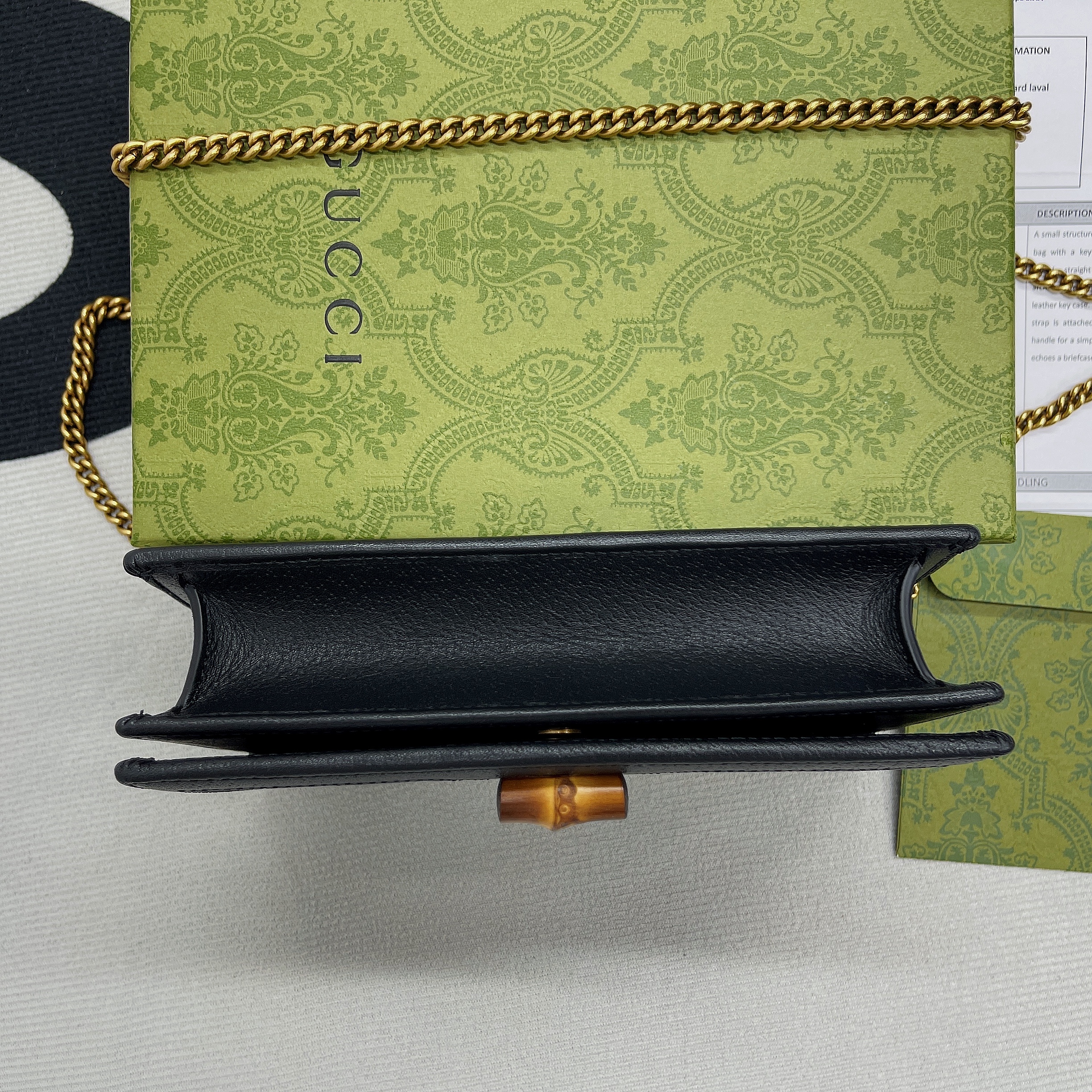 Gucci Diana Mini Bag With Bamboo Black For Women, Women’s Bags 7.5in/19cm GG 696817 DJ20T 1000