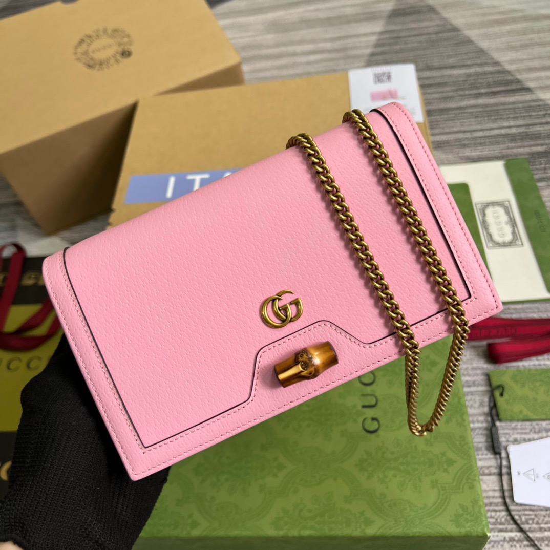 Gucci Diana Mini Bag With Bamboo Pink For Women, Women’s Bags 7.5in/19cm GG 696817 DJ20T 5815