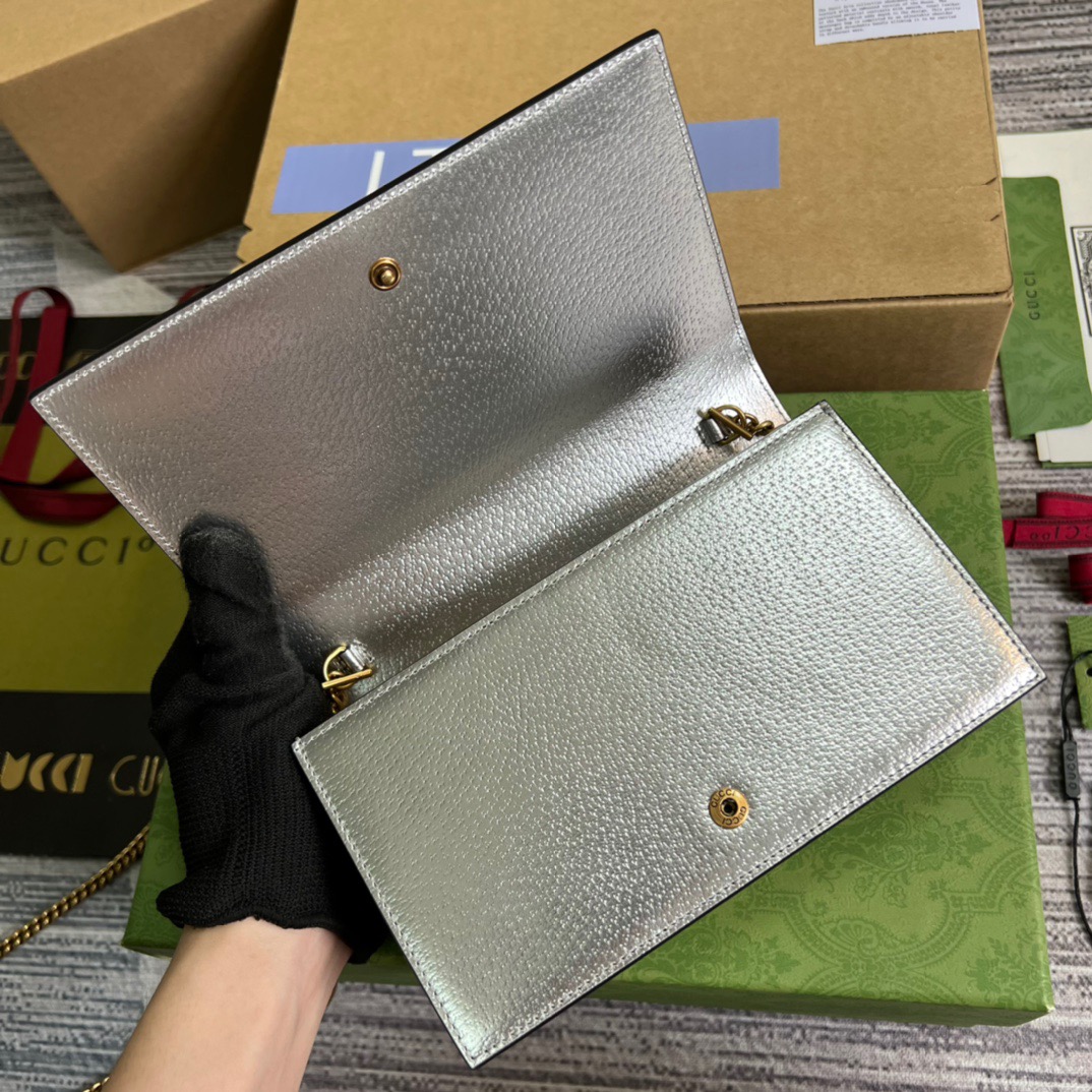 Gucci Diana Mini Bag With Bamboo Silver For Women, Women’s Bags 7.5in/19cm GG
