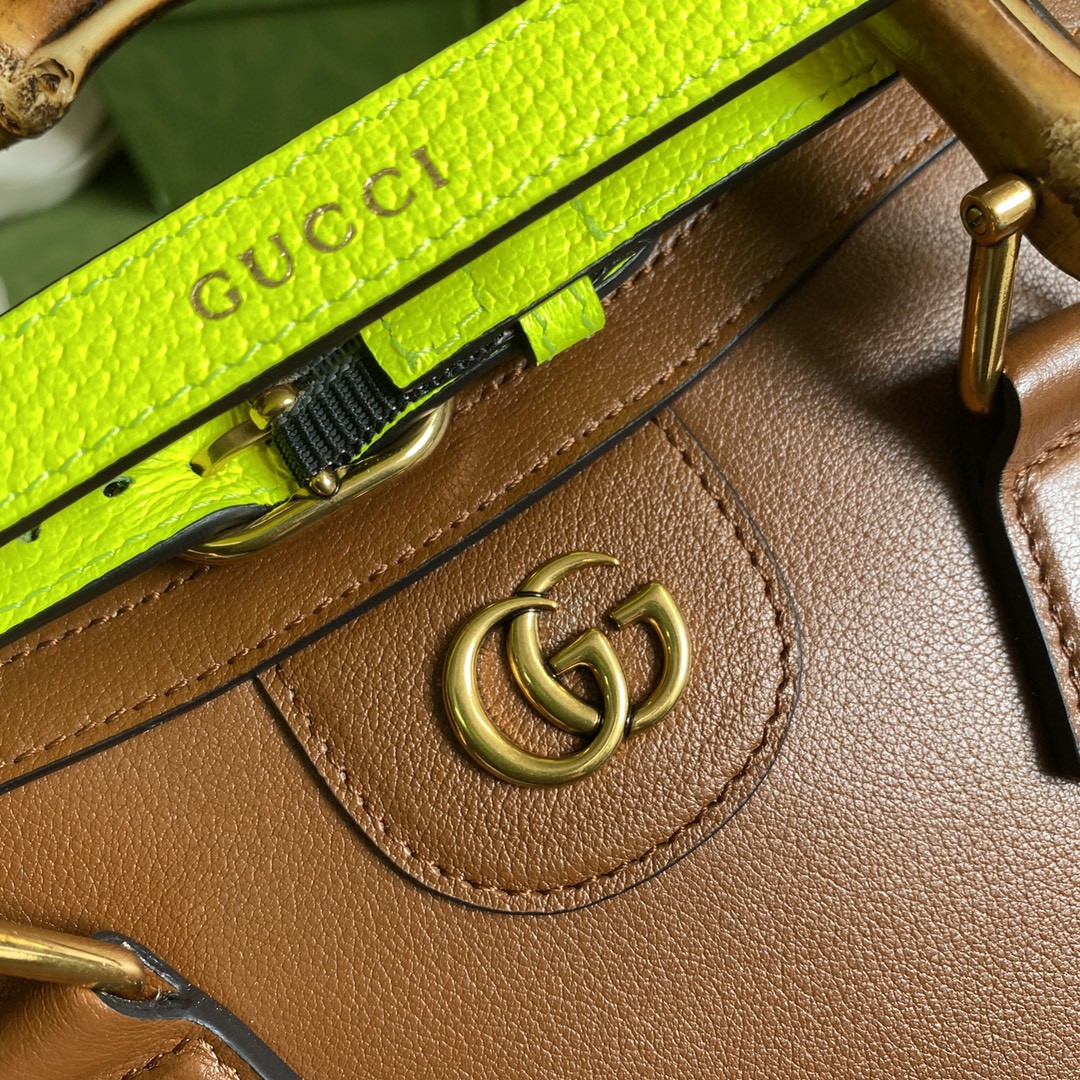 Gucci Diana Mini Tote Bag Brown For Women  8in/20cm GG 702732ZDT 2185
