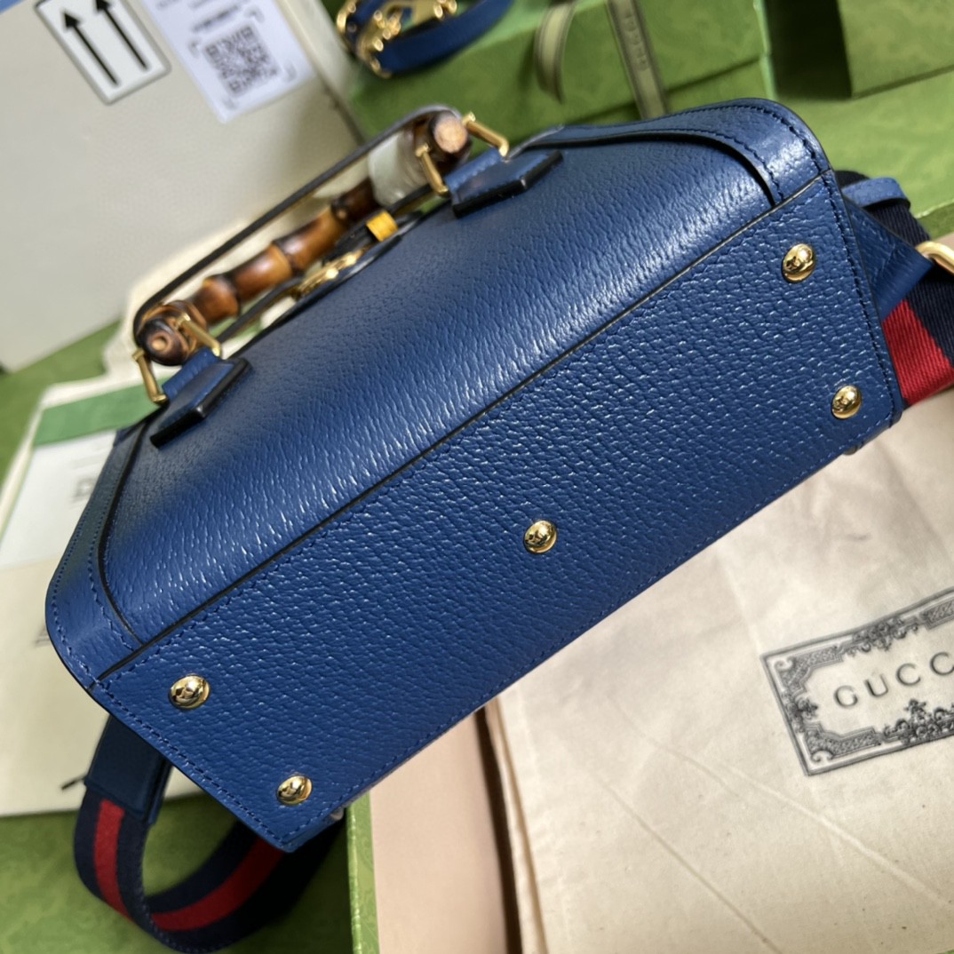 Gucci Diana Mini Tote Bag Canvas Lining Blue For Women 7.9in/20cm GG 702732ZDT 4862