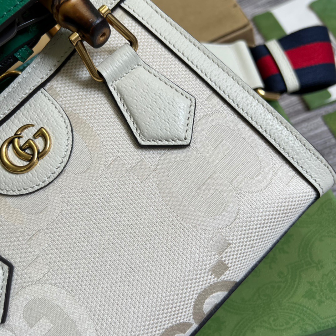Gucci Diana Mini Tote Bag White For Women, Women’s Bags 7.9in/20cm GG