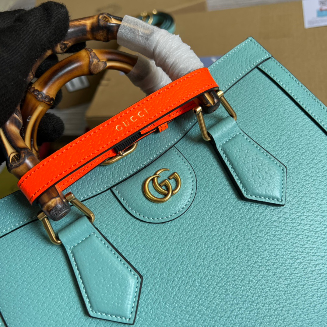 Gucci Diana Small Tote Bag Light Blue For Women, Women’s Bags 11in/27cm GG
