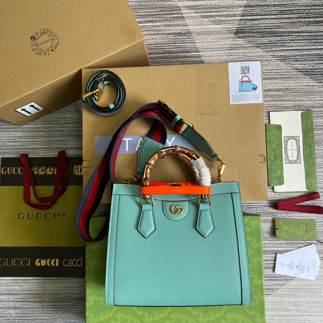Gucci Diana Small Tote Bag Light Blue For Women, Women’s Bags 11in/27cm GG