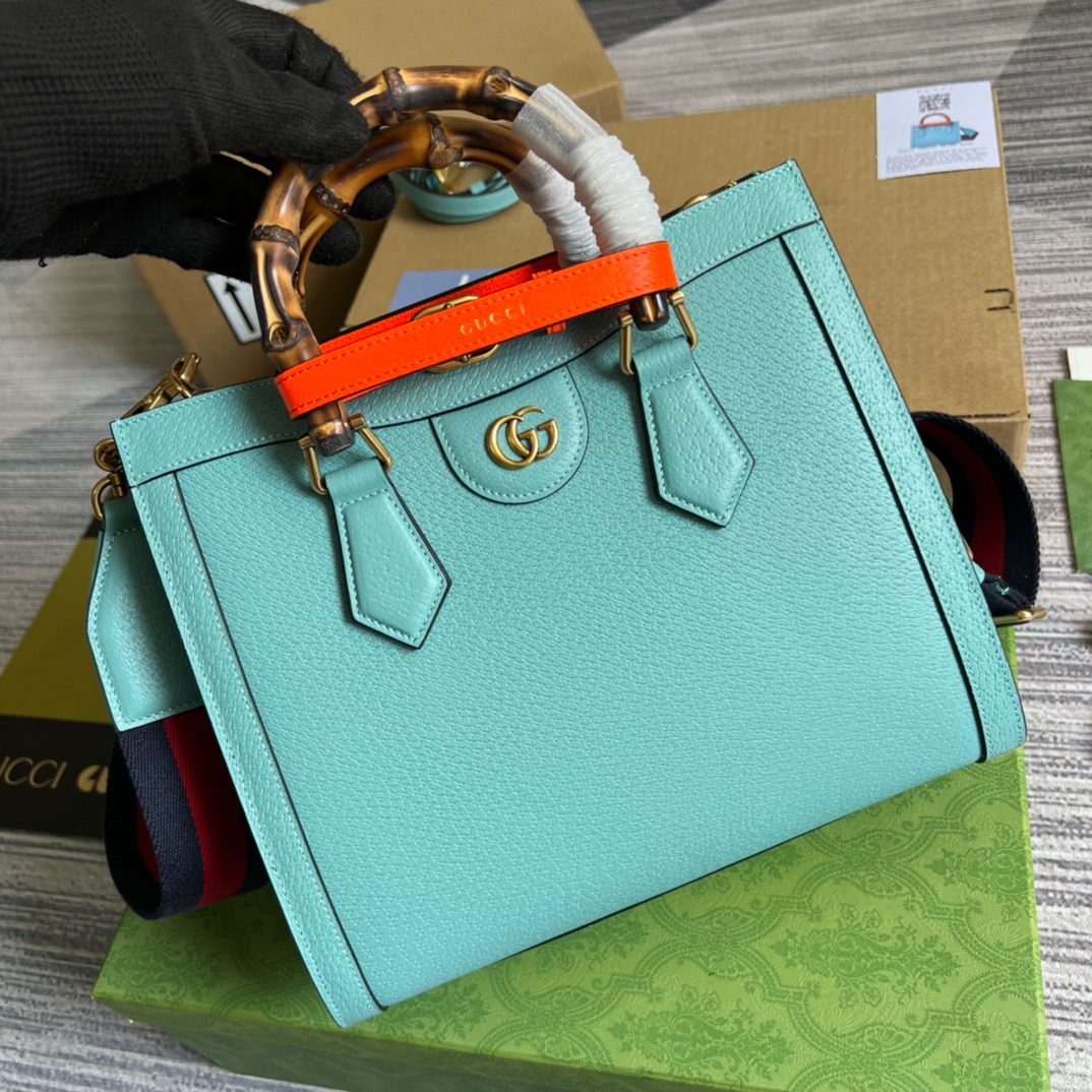 Gucci Diana Small Tote Bag Light Blue For Women, Women’s Bags 11in/27cm GG