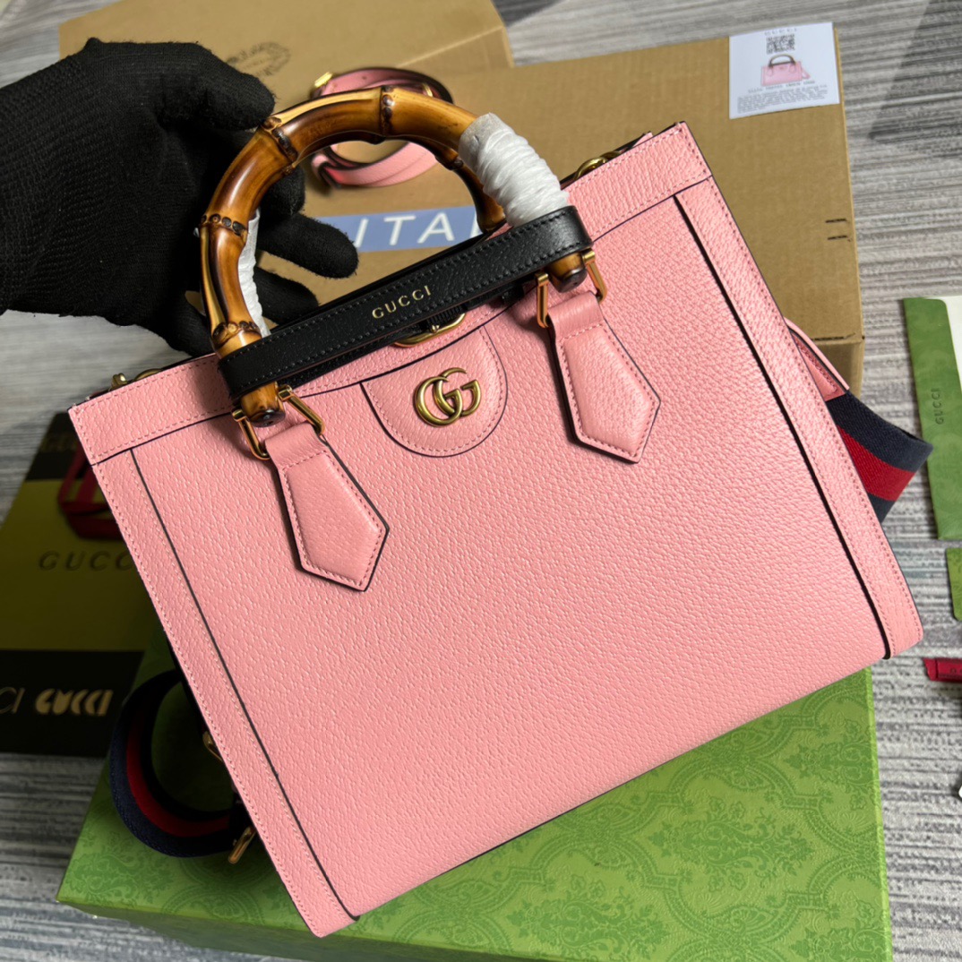 Gucci Diana Small Tote Bag Pink For Women, Women’s Bags 11in/27cm GG