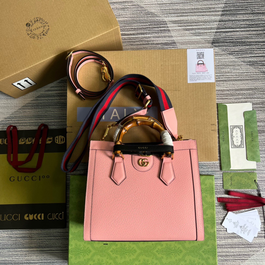 Gucci Diana Small Tote Bag Pink For Women, Women’s Bags 11in/27cm GG