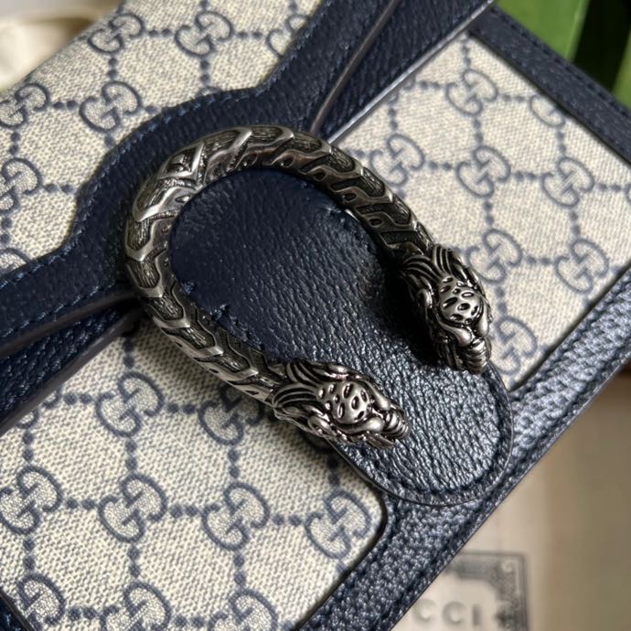 Gucci Dionysus Mini Bag Beige And Blue GG Supreme Canvas For Women 7.5in/20cm