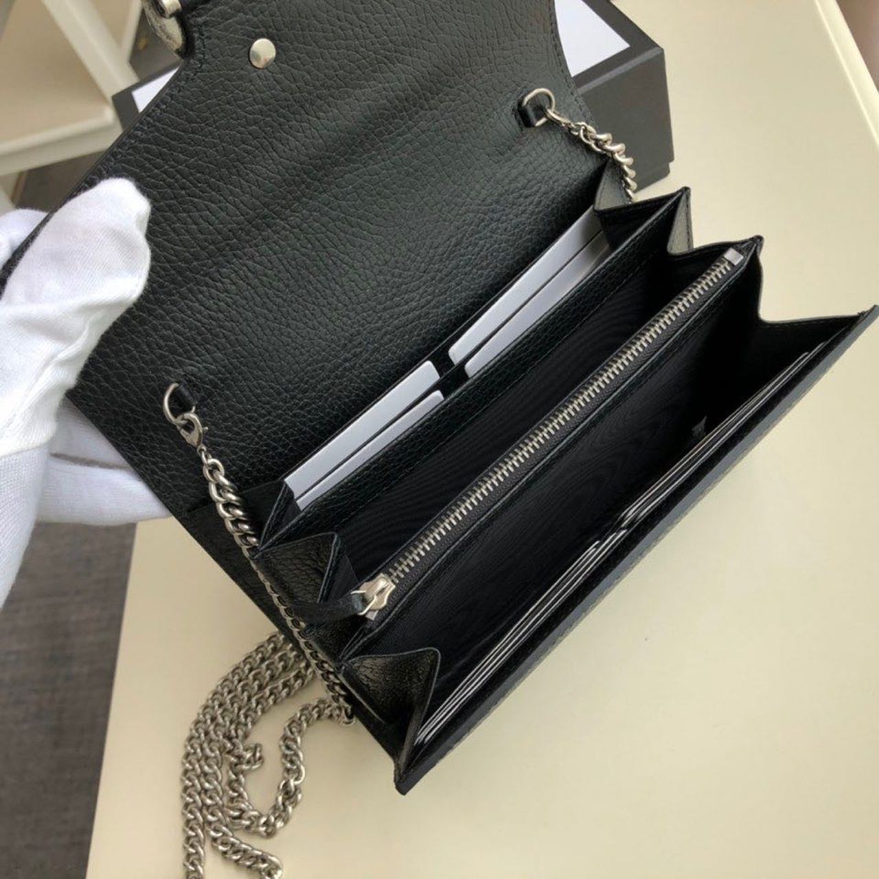Gucci Dionysus Mini Chain Bag Black Metal-Free Tanned For Women 8in/20cm GG 401231 CAOGN 8176