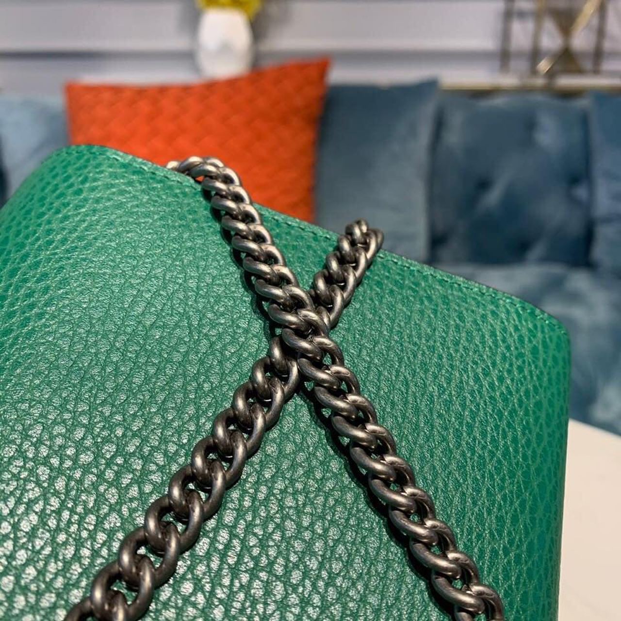 Gucci Dionysus Mini Chain Bag Emerald Green Metal-Free Tanned For Women 8in/20cm GG 401231 CAOGX 3120