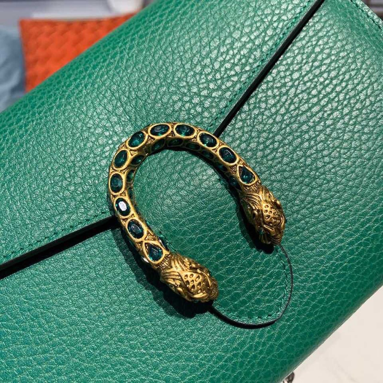 Gucci Dionysus Mini Chain Bag Emerald Green Metal-Free Tanned For Women 8in/20cm GG 401231 CAOGX 3120