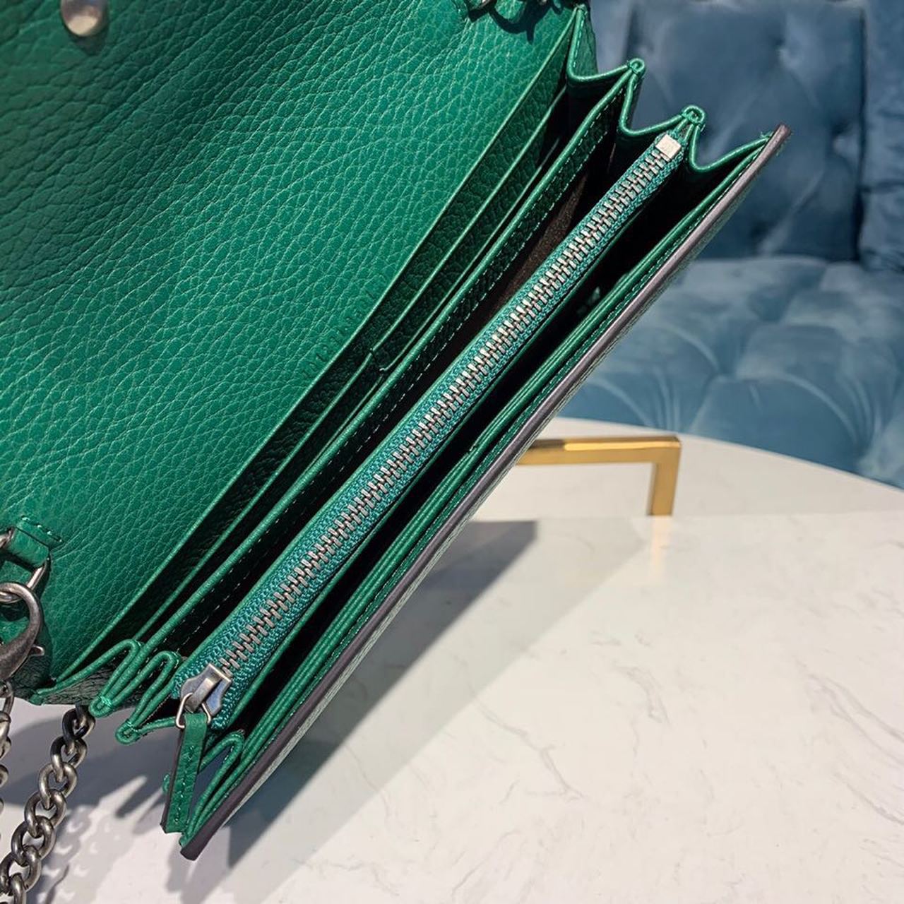 Gucci Dionysus Mini Chain Bag Emerald Green Metal-Free Tanned For Women 8in/20cm GG 401231 CAOGX 3120