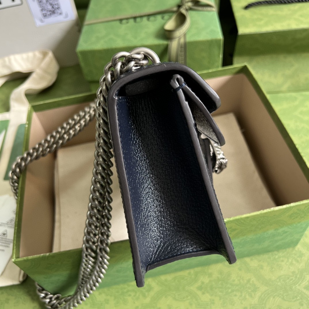Gucci Dionysus Small GG Shoulder Bag Beige And Blue GG Supreme Canvas For Women 10in/25cm 499623GSN 4075