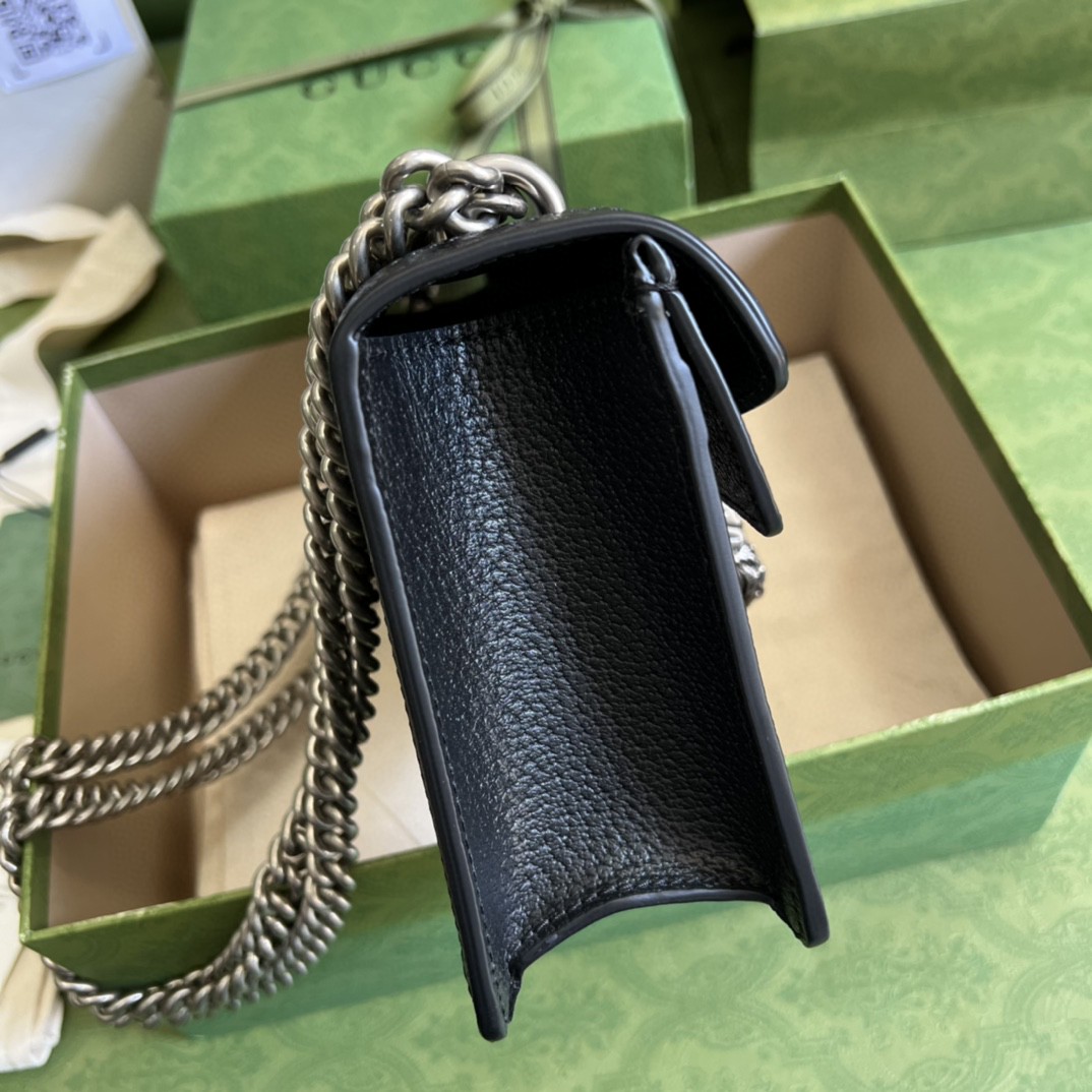 Gucci Dionysus Small GG Shoulder Bag Black And Ivory GG Denim Jacquard For Women 10in/25cm 499623 UN3BN 1274