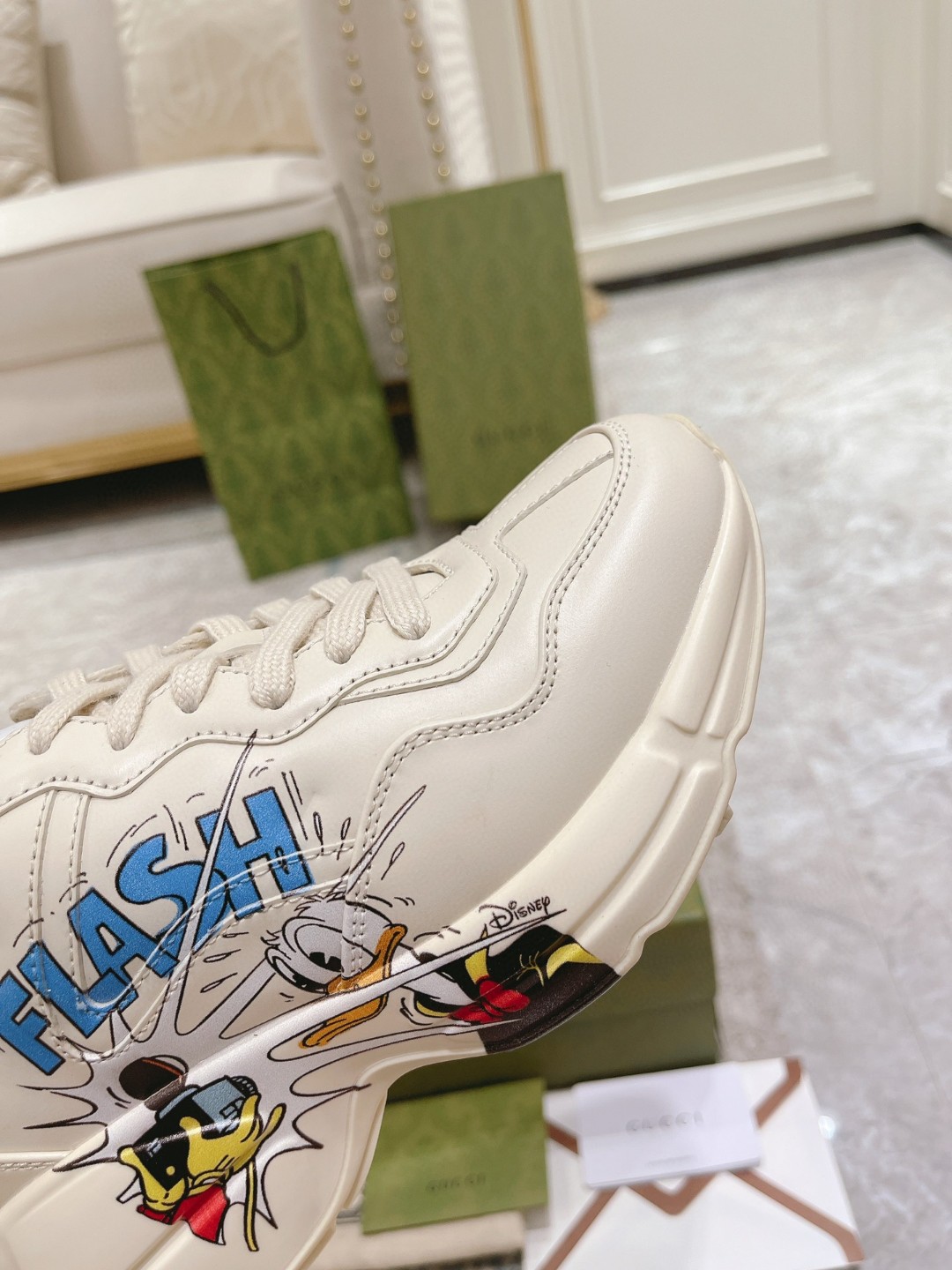 Gucci Disney x Donald Duck Rhyton Sneaker White For Men 646506 DRW00 9522