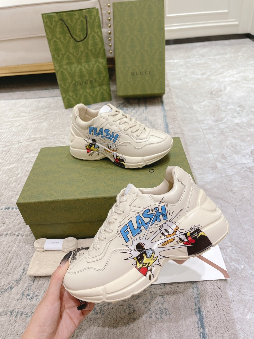 Gucci Disney x Donald Duck Rhyton Sneaker White For Men 646506 DRW00 9522