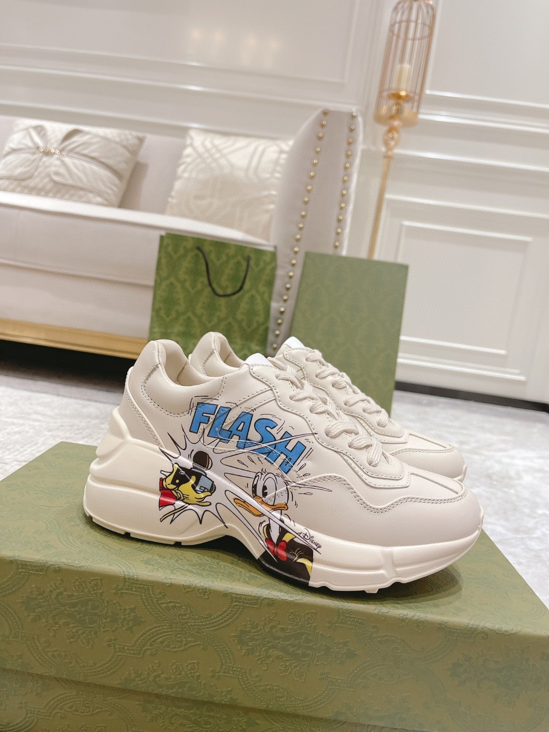Gucci Disney x Donald Duck Rhyton Sneaker White For Men 646506 DRW00 9522