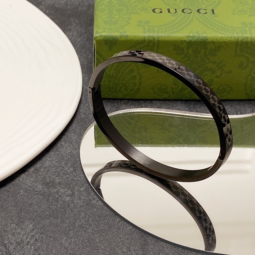 Gucci Double G Bracelet Black For Women