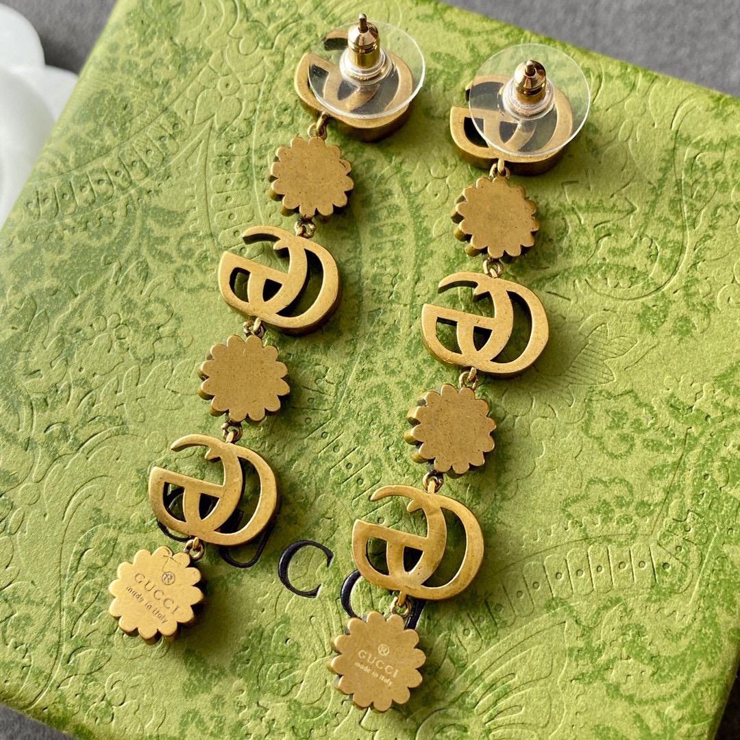 Gucci Double G Earrings Gold For Women