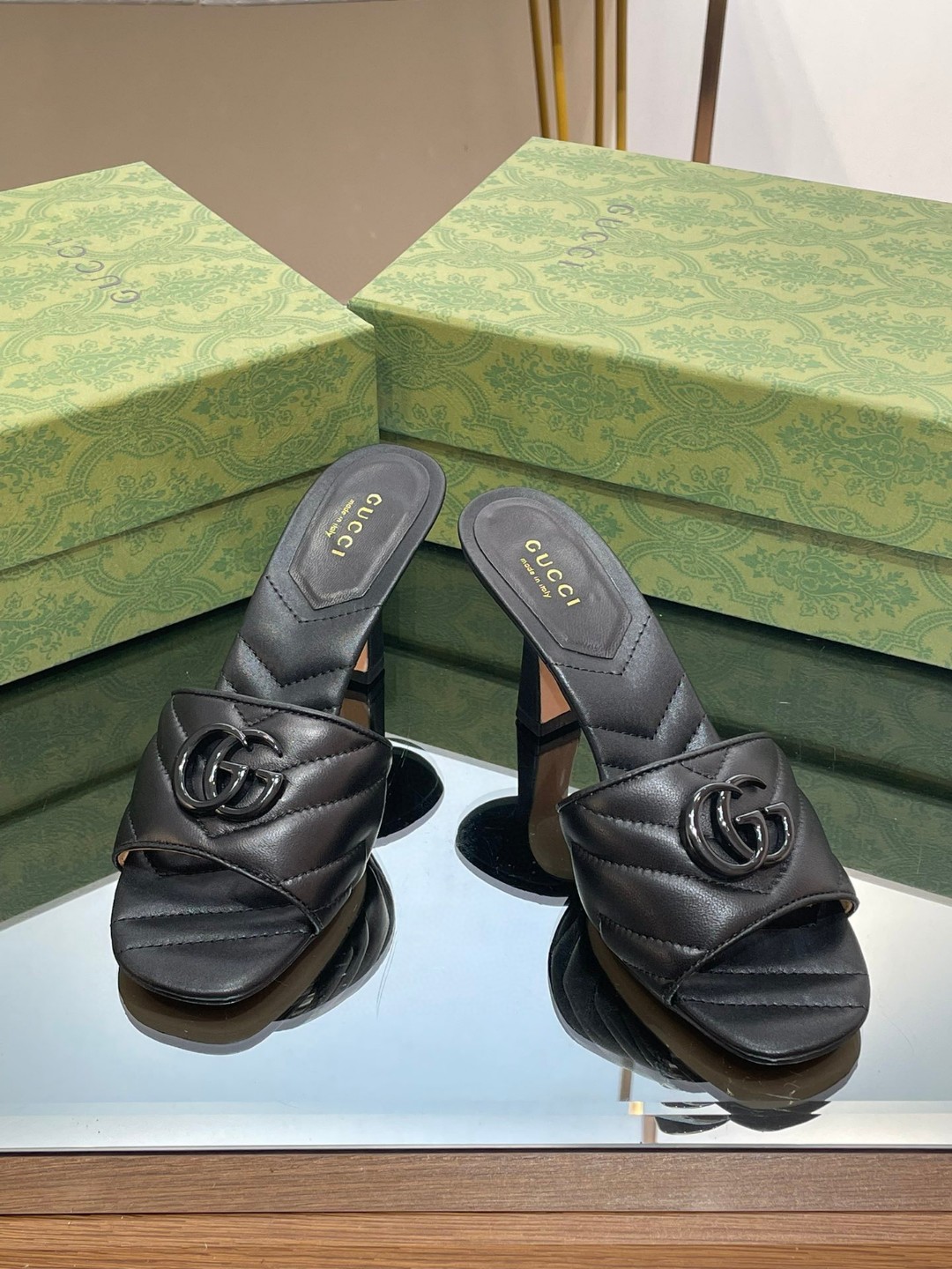 Gucci Double G Slide Sandal Black For Women