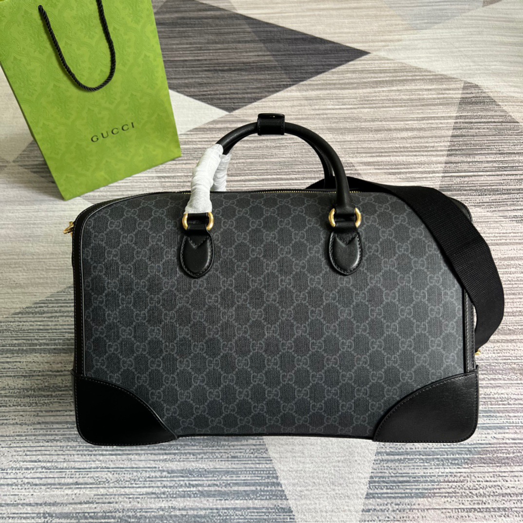 Gucci Duffle Bag With Interlocking G Black For Men 16.5in/42cm ?696014 92THF 1000