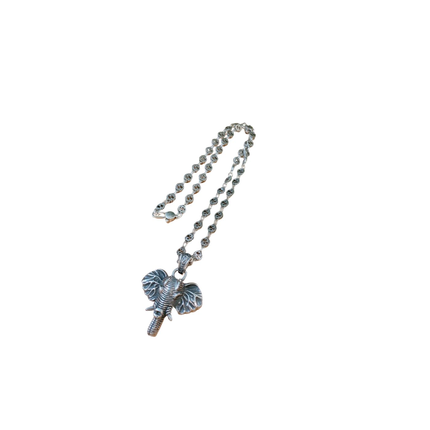 Gucci Elephant Necklace Silver Tone For Women