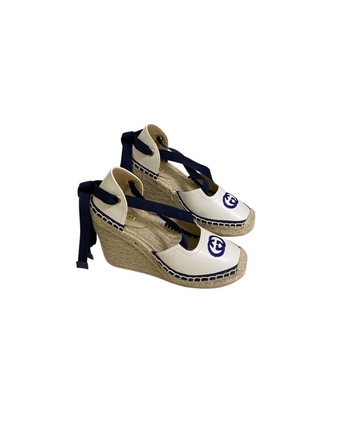 Gucci Espadrille With Ribbon Tie Dark Blue For Women