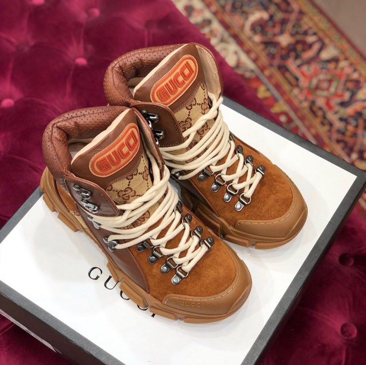 Gucci Flashtrek GG Sneakers Brown For Women GG