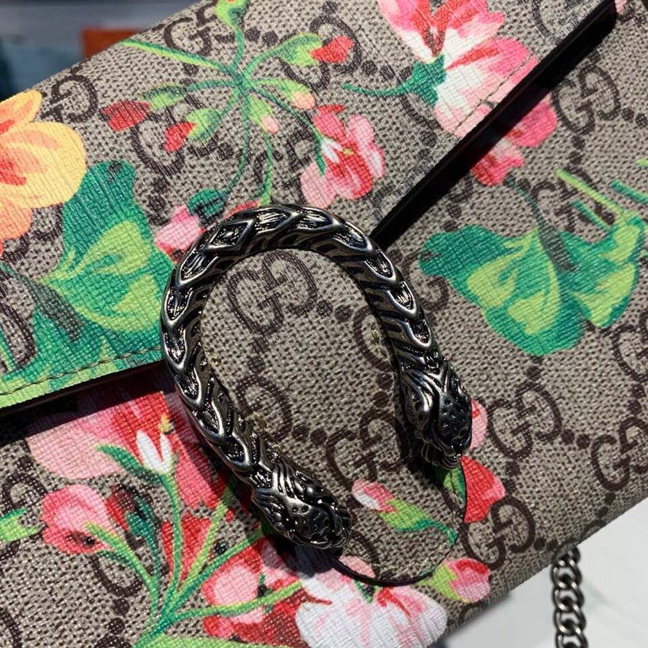 Gucci Floral WOC Dionysus Shoulder Bag 20cm Calfskin Leather Trim Fall/Winter Collection, Burgundy
