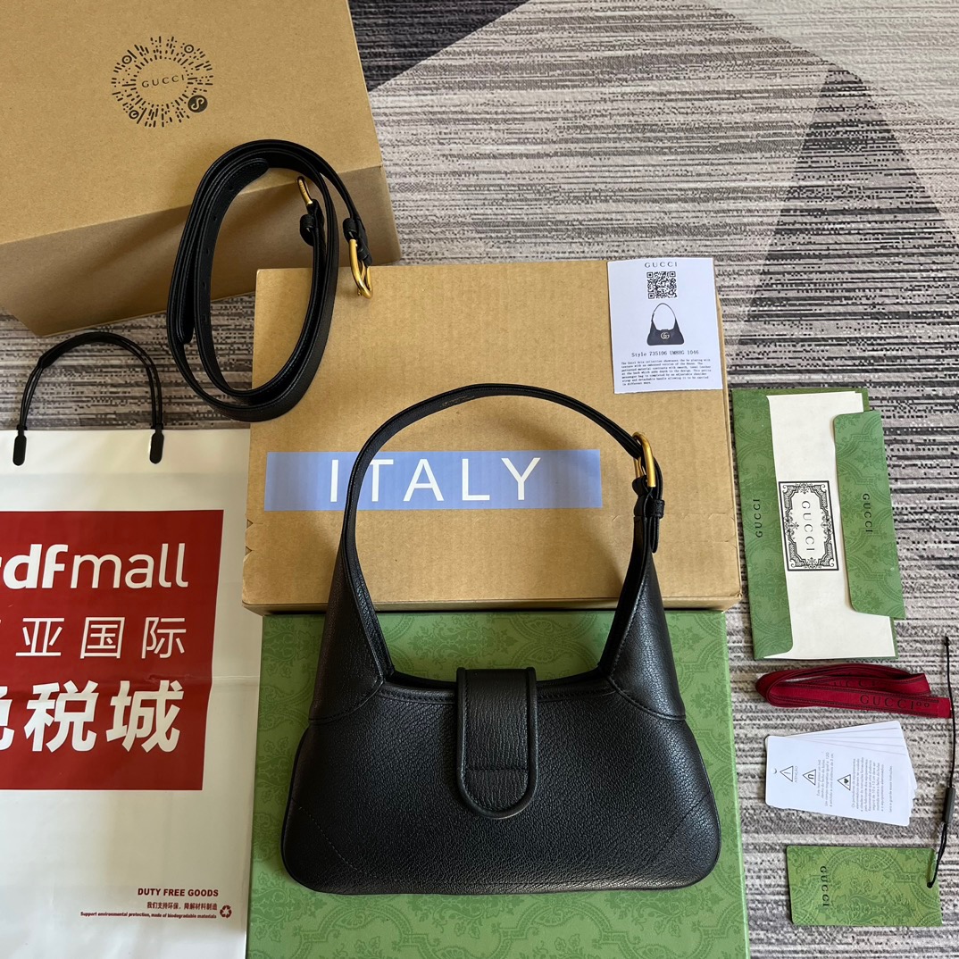 Gucci GG Aphrodite Small Shoulder Bag Black For Women 10.6in/27cm 735106 AAA9F 1000