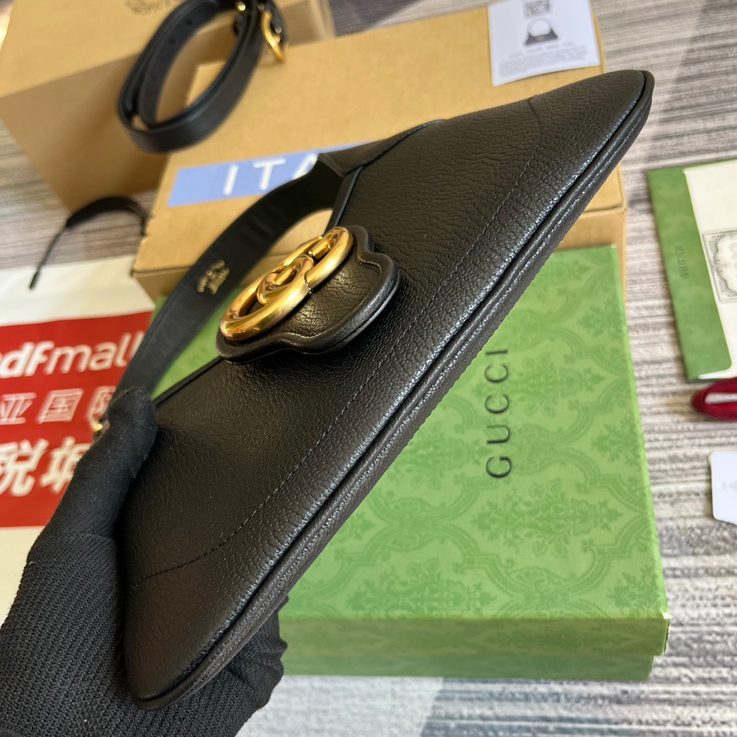 Gucci GG Aphrodite Small Shoulder Bag Black For Women 10.6in/27cm 735106 AAA9F 1000