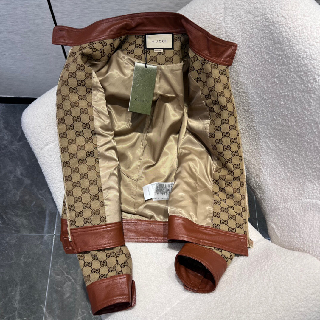 Gucci GG Canvas Reversible Jacket Brown For Women
