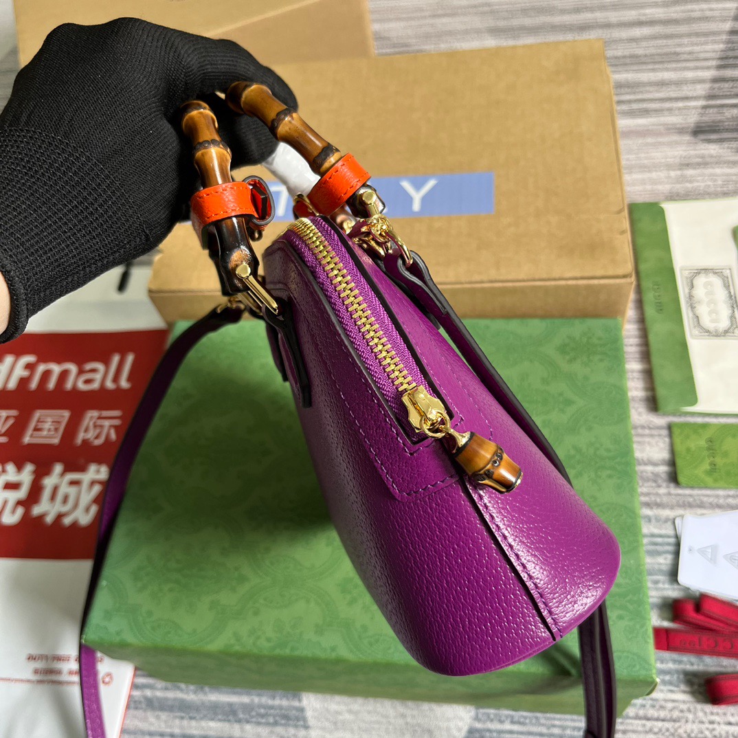 Gucci GG Diana Mini Tote Bag Orange/ Purple For Women ???715775 DJ24G 7564 7.9 in/ 20 cm