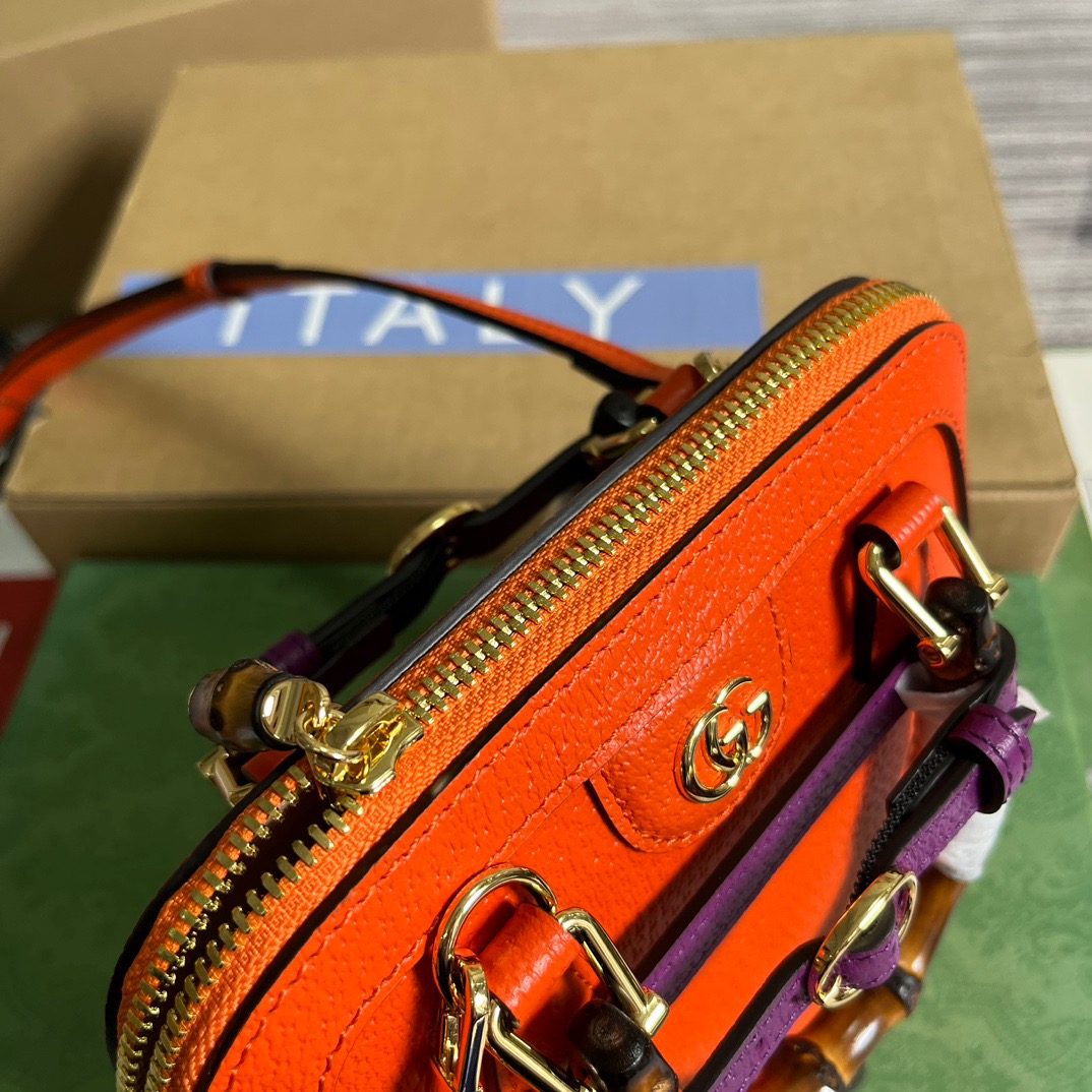 Gucci GG Diana Mini Tote Bag Orange/ Purple For Women ???715775 DJ24G 7564 7.9 in/ 20 cm