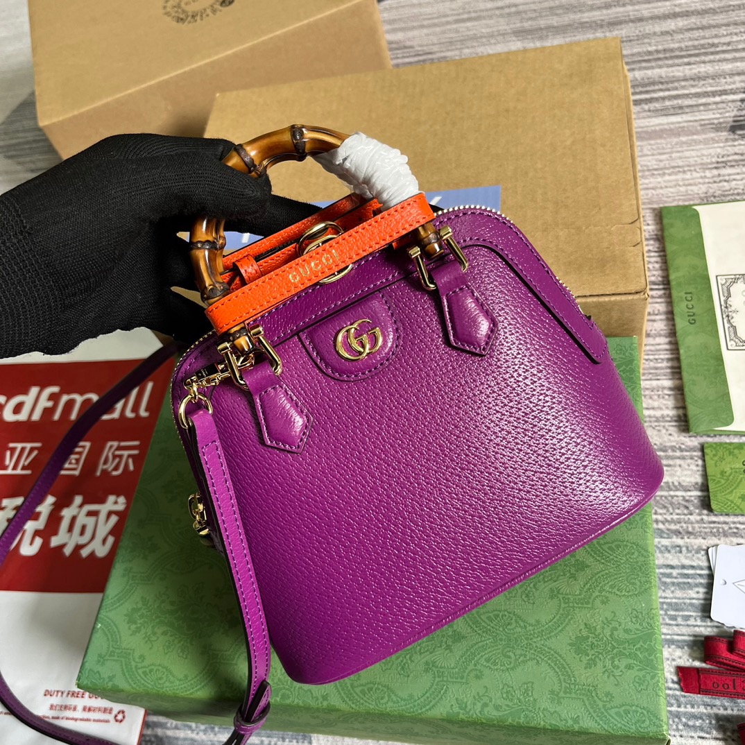 Gucci GG Diana Mini Tote Bag Orange/ Purple For Women ???715775 DJ24G 7564 7.9 in/ 20 cm