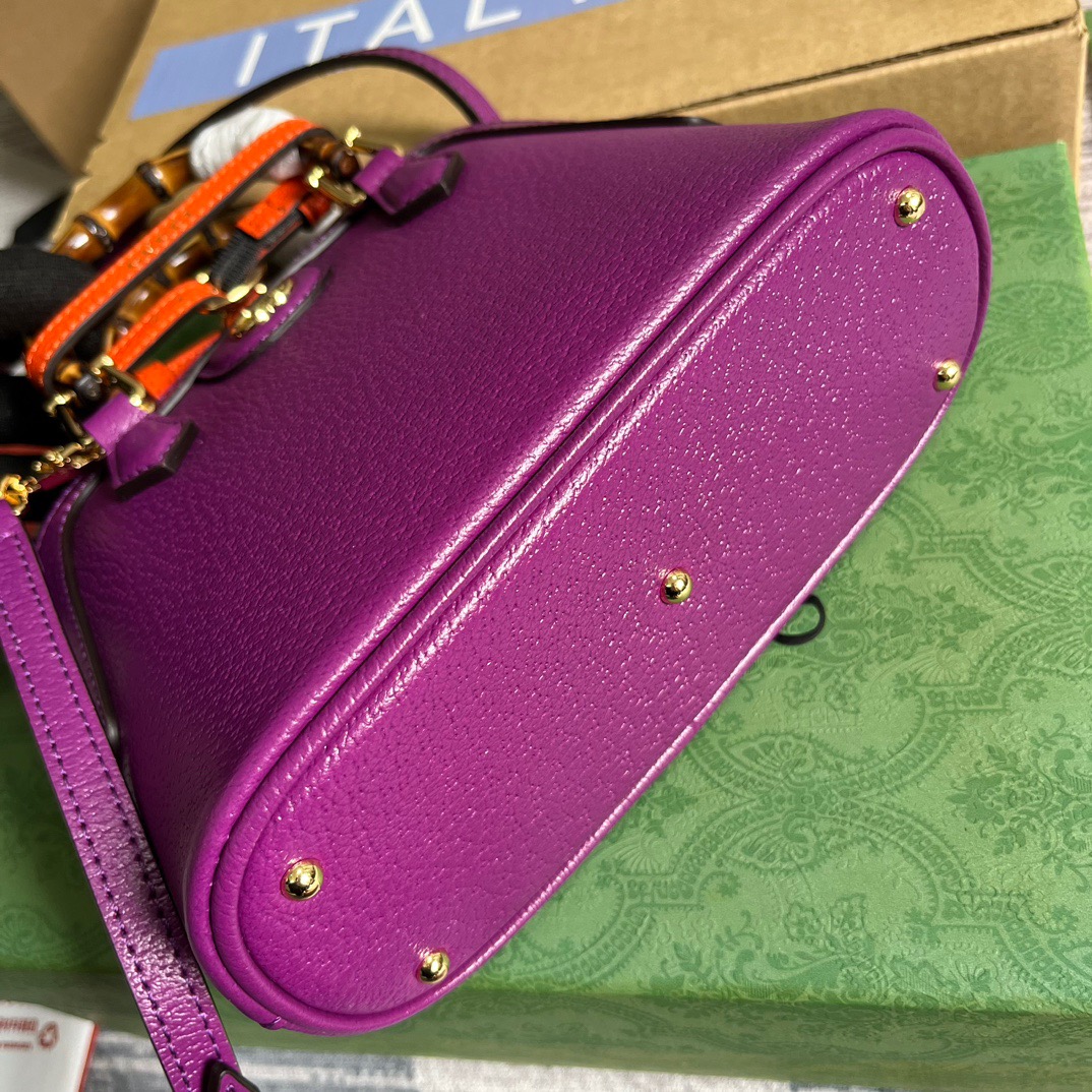 Gucci GG Diana Mini Tote Bag Orange/ Purple For Women ???715775 DJ24G 7564 7.9 in/ 20 cm
